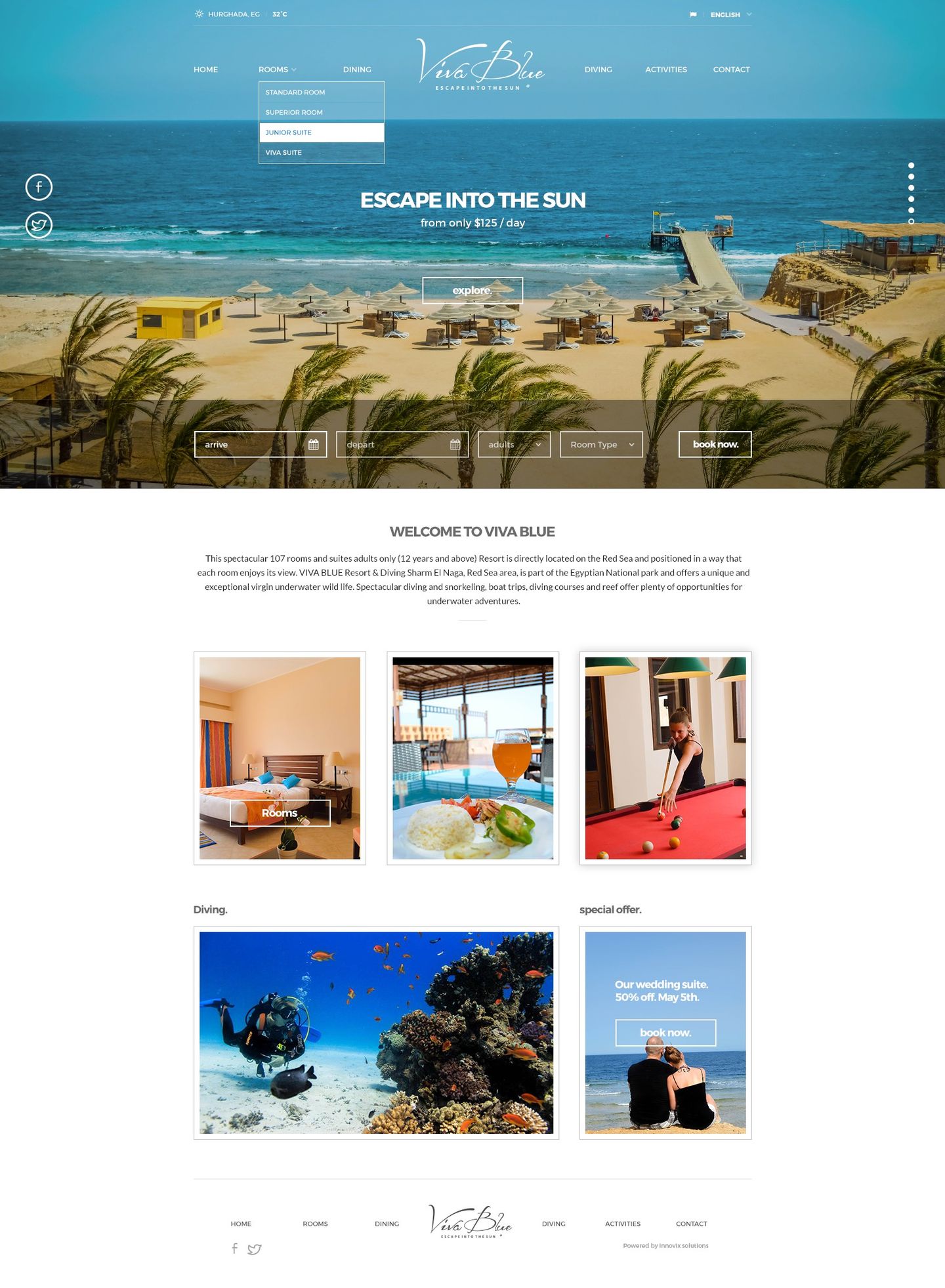 Viva Blue Resort Website